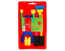 Kit De Pintura Infantil Con Rodillos Pinceles Y Formas De Espuma