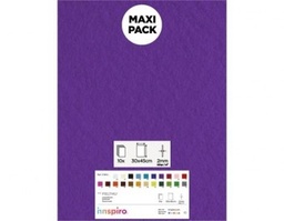 LAMINA FIELTRO ACRÍLICO LILA 30x45 CM 160 g/m² PACK 10 UNIDADES INNSPIRO