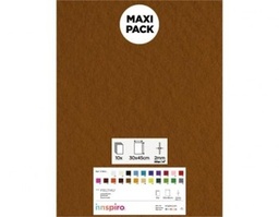 LAMINA FIELTRO ACRÍLICO MARRON 30x45 CM 160 g/m² PACK 10 UNIDADES INNSPIRO