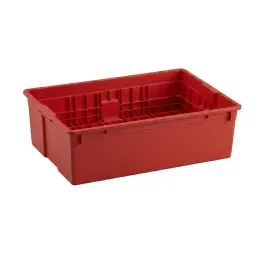 Caja Almacenamiento Grande Roja Sin Tapa