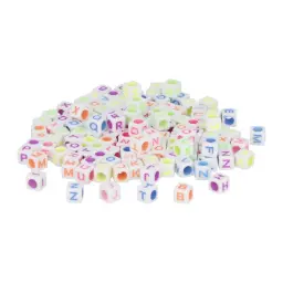 Cuentas De Plástico Letras Cubos 6mm 1.000uds Innspiro