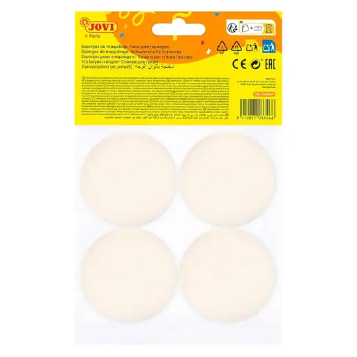 [649384] MAQUILLAJE SET DE ESPONJAS DE MAQUILLAJE FACIAL PACK 4 UNIDADES JOVI