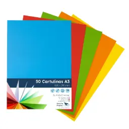 Cartulinas Raylu Colores Vivos Surtidos A3 180 Gramos Pack 50 Hojas Raylu