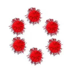 Pompon Brillante Rojo 25mm 20 Uds