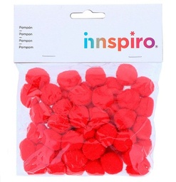 Pompon Polipropileno Rojo 25mm 50 Uds