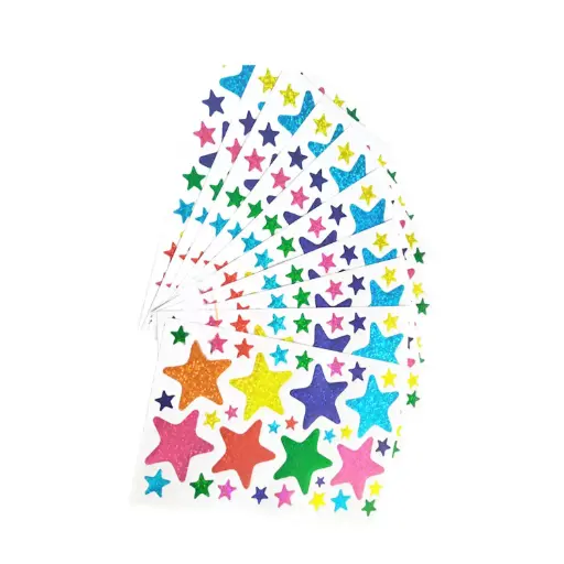 [825739] ETIQUETAS ESTRELLA PURPURINA 270UD