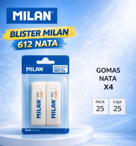 [120066] GOMAS MILAN NATA 612 BISELADAS 2 UNIDADES