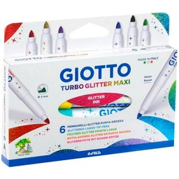 Rotulador Giotto Turbo Glitter Maxi Caja 6 Rotuladores