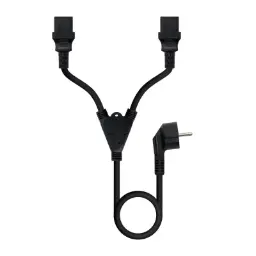 CABLE ALIMENTACIÓN CEE7/M A 2xC13/H 1,8 METROS NEGRO