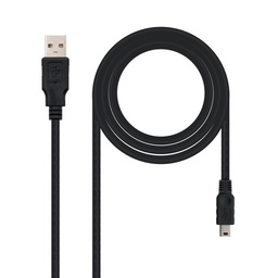 Cable Usb 2.0 Tipo A-M-Mini Usb 5pin-M1m 1 Metro Negro
