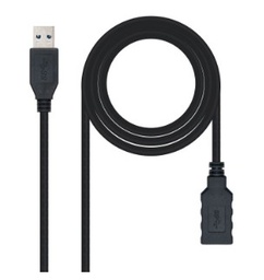 Cable Usb 3.0 Tipo A-M-A-H  3 Metros Negro