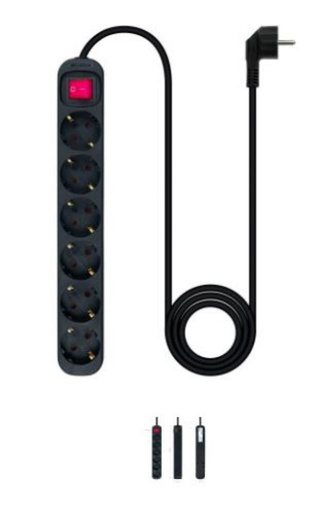 [170005] NANOCABLE REGLETA 6 TOMAS CON INTERRUPTOR BLANCA
