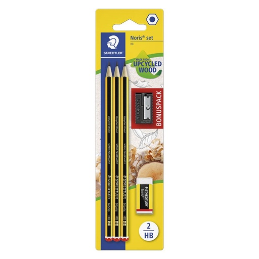 [118874] LÁPICES DE GRAFITO STAEDTLER NORIS Nº2 HB BLÍSTER 3 UNIDADES