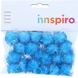 Pompon Brillante Azul 25mm 20 Uds