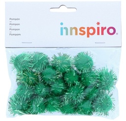 Pompon Brillante Verde 25mm 20 Uds