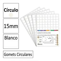 Gomets Círculo Mediano Ø 15 Mm Blanco Ineta