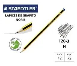 Lápiz De Grafito Staedtler Noris 120– 3h Cabeza  Azul