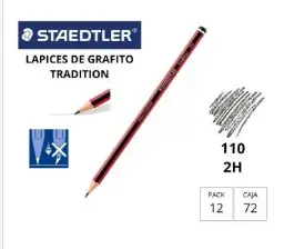 Lápiz De Grafito Staedtler Tradition 110 2h