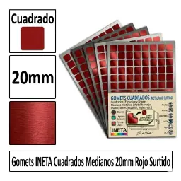Gomets Cuadrado Grande Ø 20 Mm Rojo