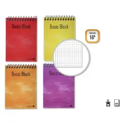 Bloc Espiral Golden 16º Apaisado 75 × 105mm 80 Hojas 60 G/M Cuadrícula