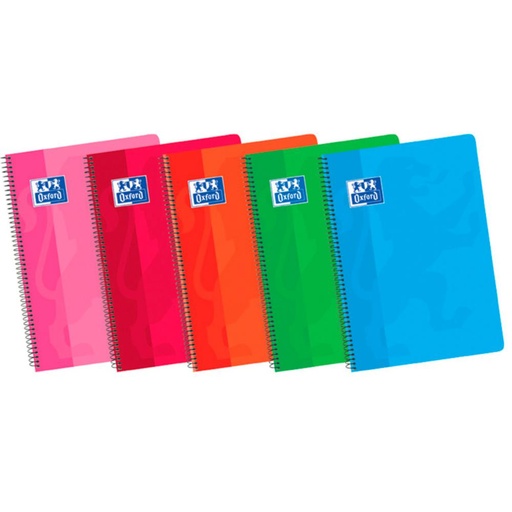 [029112] BLOC OXFORD A5 ESPIRAL TAPA BASICA CUADRO 4MM 80 HOJAS 90 G/M² 
