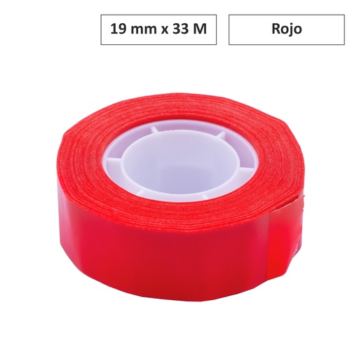 [650230] CINTA ADHESIVA ROJO 19MM×33M 