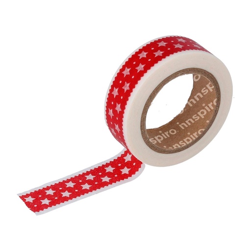 [825107] MASKING TAPE DECO 17436 RIBETE ESTRELLAS ROJO