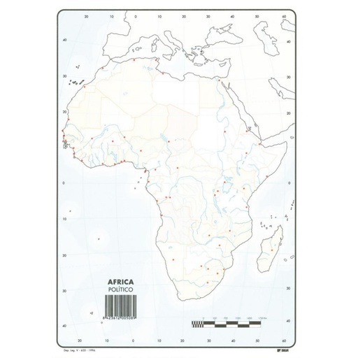 [630360] MAPAS DE ÁFRICA POLITICO BLOC 50 HOJAS