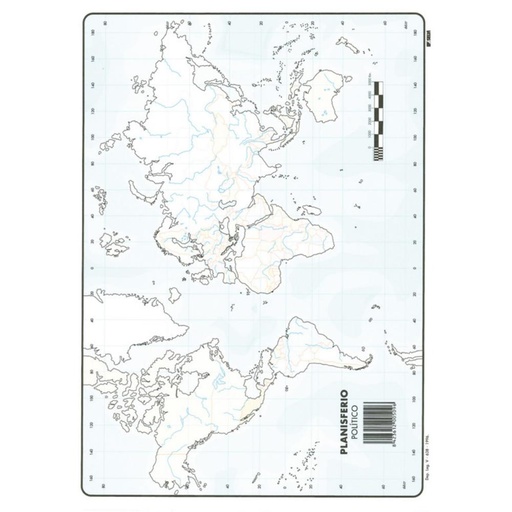 [630364] MAPAS DE PLANISFERIO POLITICO BLOC 50 HOJAS