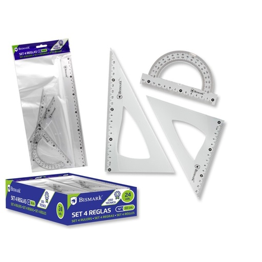 [600024] JUEGO DE REGLAS TRANSPARENTES 30 CM 
