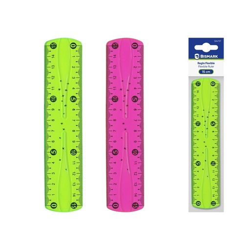 [600365] REGLA FLEXIBLE PVC 15CM COLORES SURTIDOS