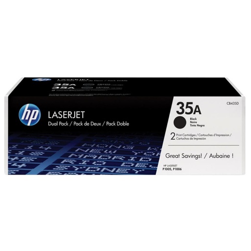 [167206] TONER HP 35A CB435AD NEGRO PACK2