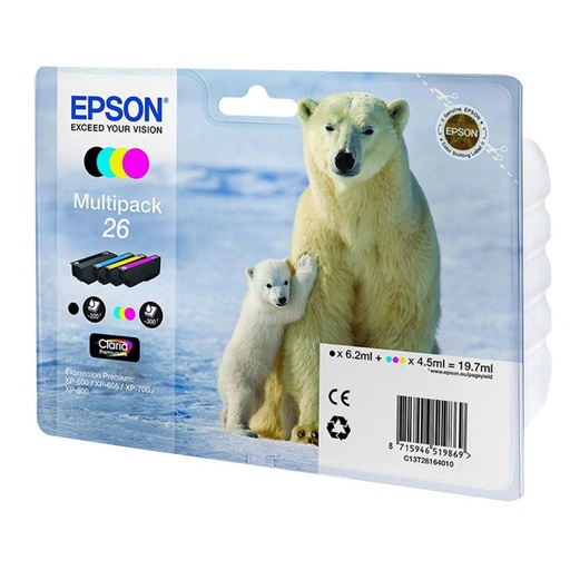[165293] EPSON CLARIA PREMIUM CARTUCHO 26 MULTIPACK 4 COLORES