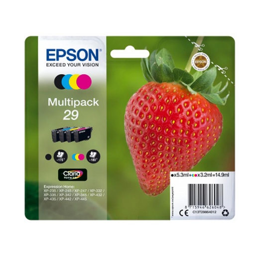 [165305] EPSON EXPRESSION HOME XP-235,XP332,XP432,XP435 CARTUCHO MULTIPACK 4 COLORES Nº29