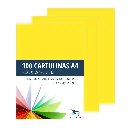 Cartulina Raylu A4 180 Gramos Amarillo Canario Pk 100 Hojas