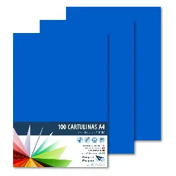 Cartulina Raylu A4 180 Gramos Azul Marino Pk 100 Hojas