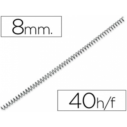 [220182] ESPIRALES METAL 08MM NEGRO 4:1