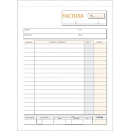 Talonario De Facturas Loan A4 Natural Duplicado Autocopiante