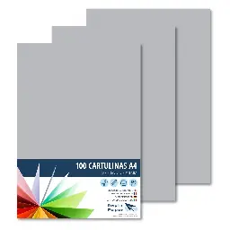 Cartulina Raylu A4 180 Gramos Gris Oscuro Pk 100 Hojas