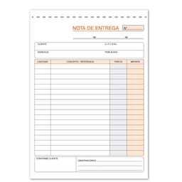 Talonario Notas De Entrega 4º Natural Triplicado Autocopiante