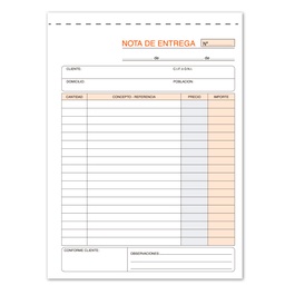 Talonario Notas De Entrega Loan 4º Natural Duplicado Autocopiante