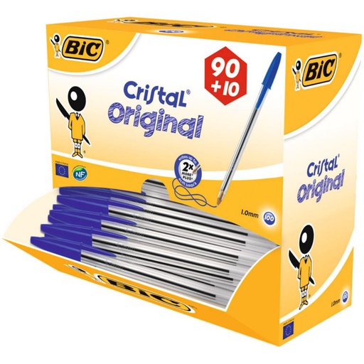 [118796] BOLÍGRAFO BIC CRISTAL AZUL PACK ESCOLAR 100 UDS
