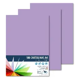 Cartulina Raylu A4 180 Gramos Morado Pk 100 Hojas