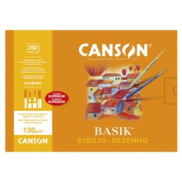 PACK 250 LÁMINAS DIBUJO BASIK CON RECUADRO Y CAJETÍN (A4+ 21x29,7 CM – 130 G)