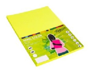 [002890] PAPEL A4 80G 100 HOJAS COLOR AMARILLO NEON