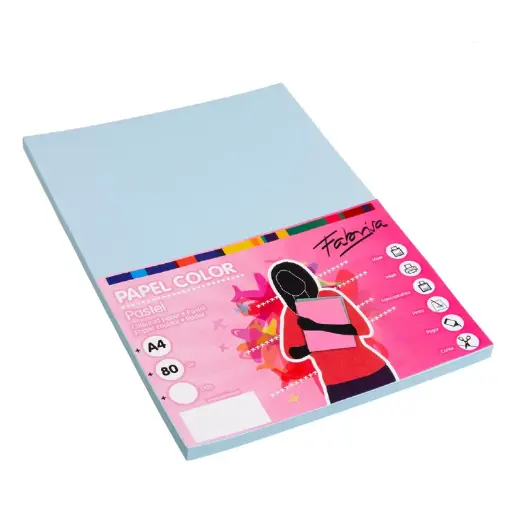 [002885] PAPEL A4 80G 100 HOJAS COLOR AZUL TURQUESA