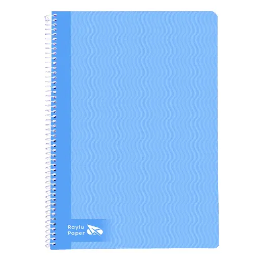 [004006] BLOC ESPIRAL A4 TAPA DURA 80 HOJAS 70 GRAMOS CUADRO 4MM AZUL CLARO RAYLU