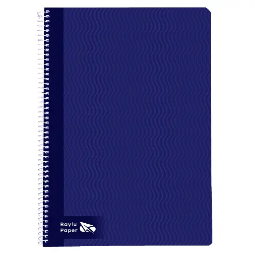 [004002] BLOC ESPIRAL A4 TAPA DURA 80 HOJAS 70 GRAMOS CUADRO 4MM AZUL OSCURO RAYLU