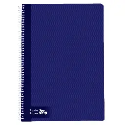 Bloc Espiral A4 Tapa Dura 80 Hojas 70 Gramos Pauta 3,5mm Azul Oscuro Raylu