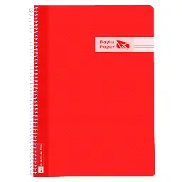 Bloc Espiral A4 Tapa Plastico 80 Hojas 90 Gramos Horizontal Rojo Raylu